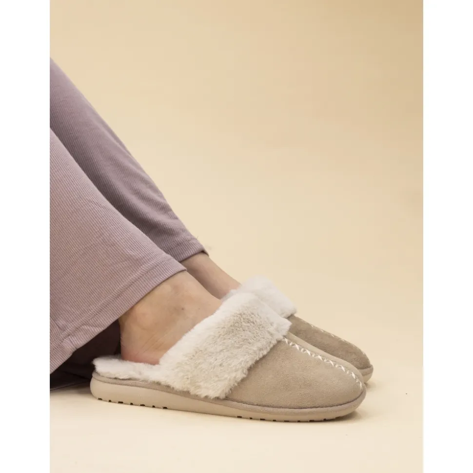 Damen Lunar Shoes Hausschuh | Pantoletten*Beige Pantoletten „Aphrodite“