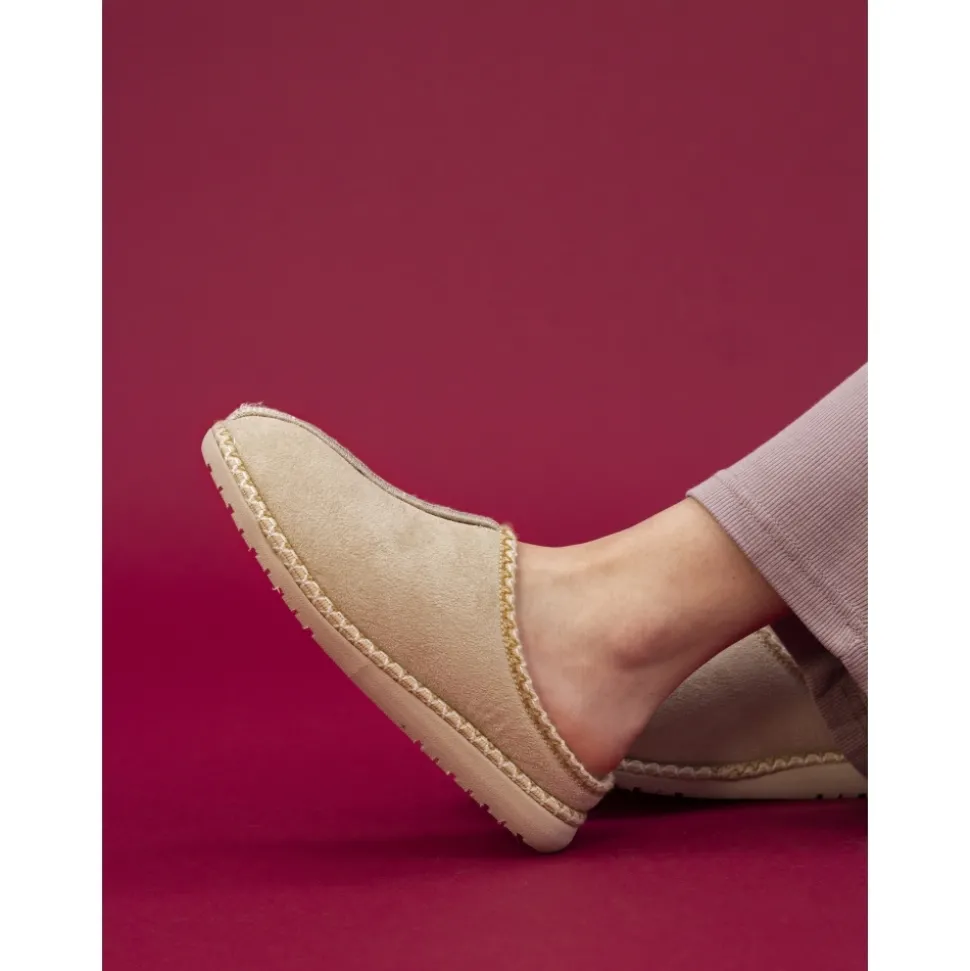 Damen Lunar Shoes Hausschuhe Für Damen | Hausschuh*Beige Pantoletten „Apollonia“