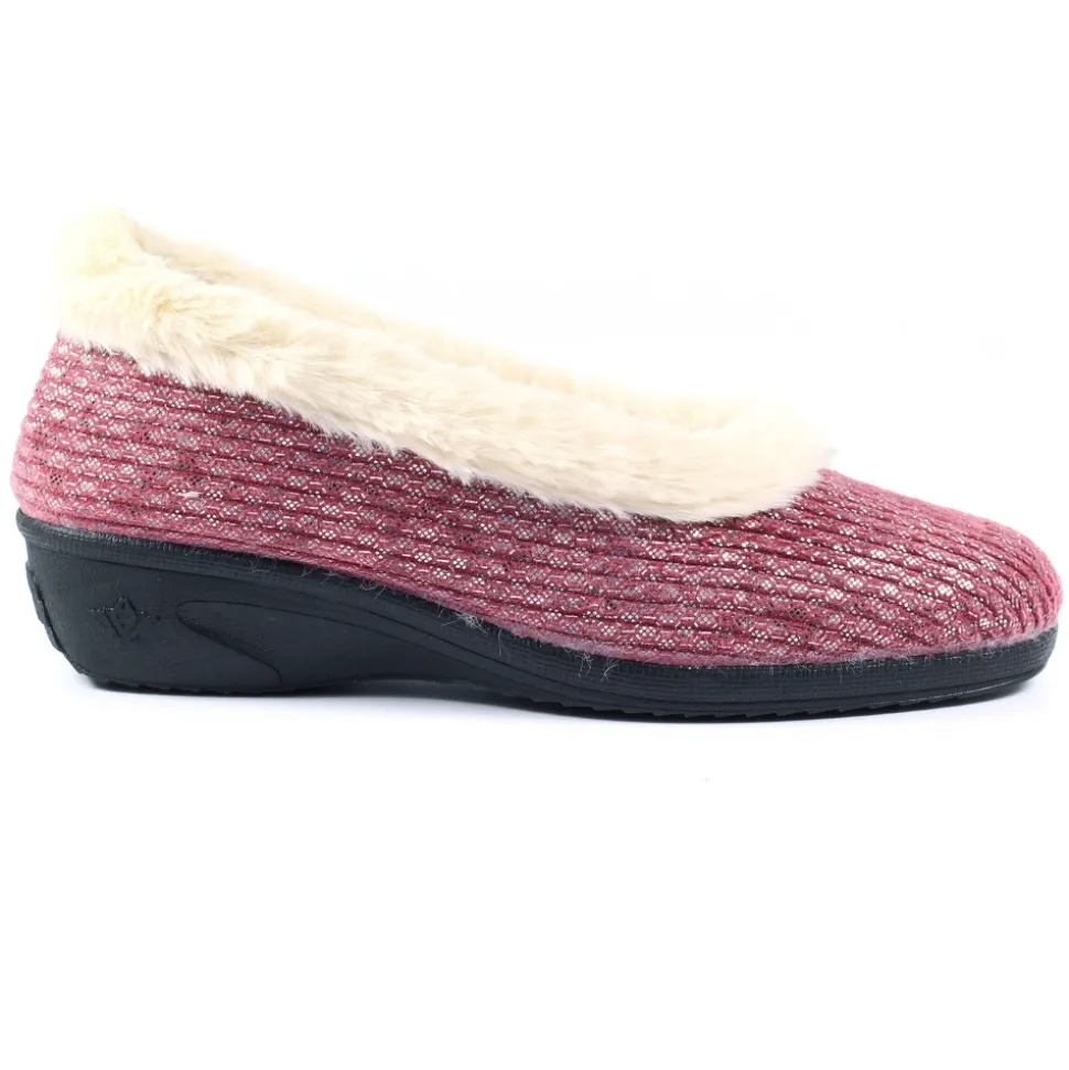 Lunar Shoes Hausschuh*Burgunderroter Marlene-Keilpantoffel