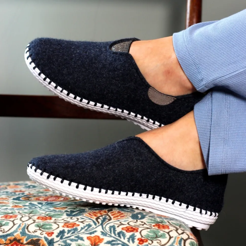 Lunar Shoes Hausschuh*Colette Navy Voller Slipper