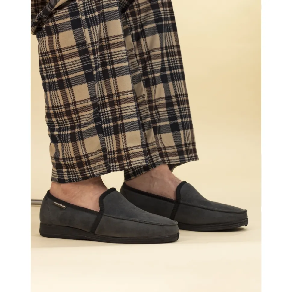 Herren Lunar Shoes Herren Hausschuhe*Eden Grey Slipper