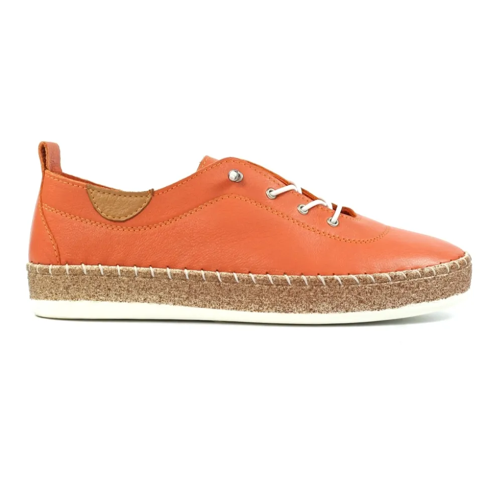 Lunar Shoes Halbschuhe | Flache Schuhe*Evie Orange Leder-Plimsoll