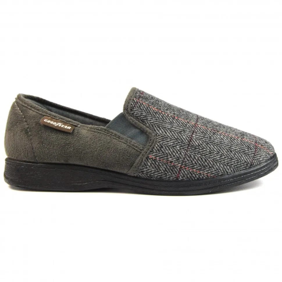 Herren Lunar Shoes Herren Hausschuhe*Grauer Tweed-Slipper Von Harrison
