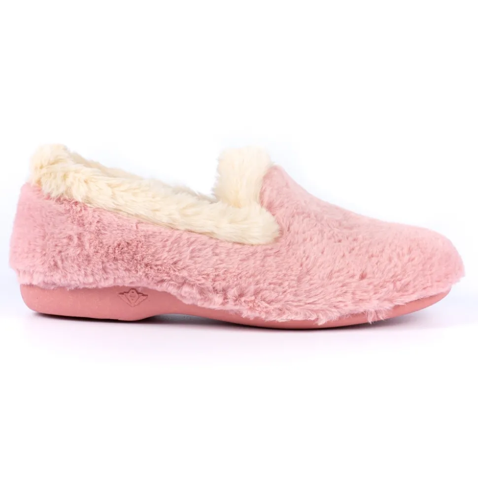 Lunar Shoes Hausschuh*Pinker Slipper mit Fellbesatz von Shake
