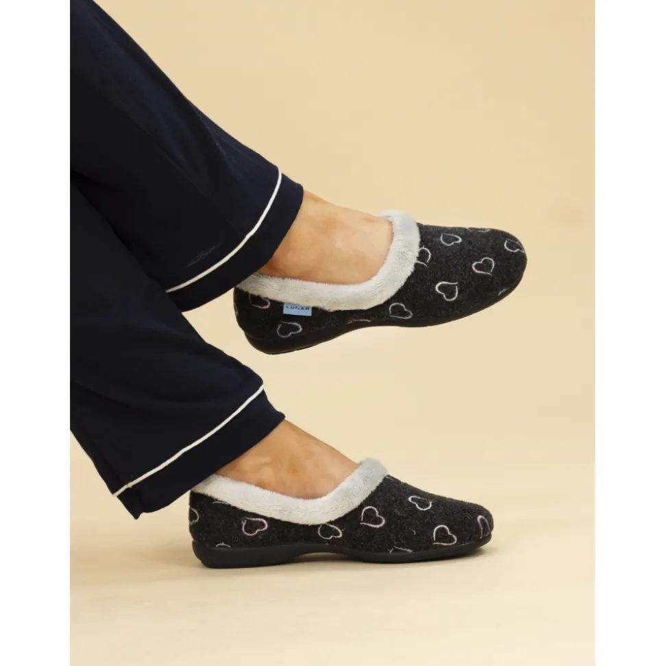 Lunar Shoes Hausschuh*Schwarzer Sandino-Hausschuh