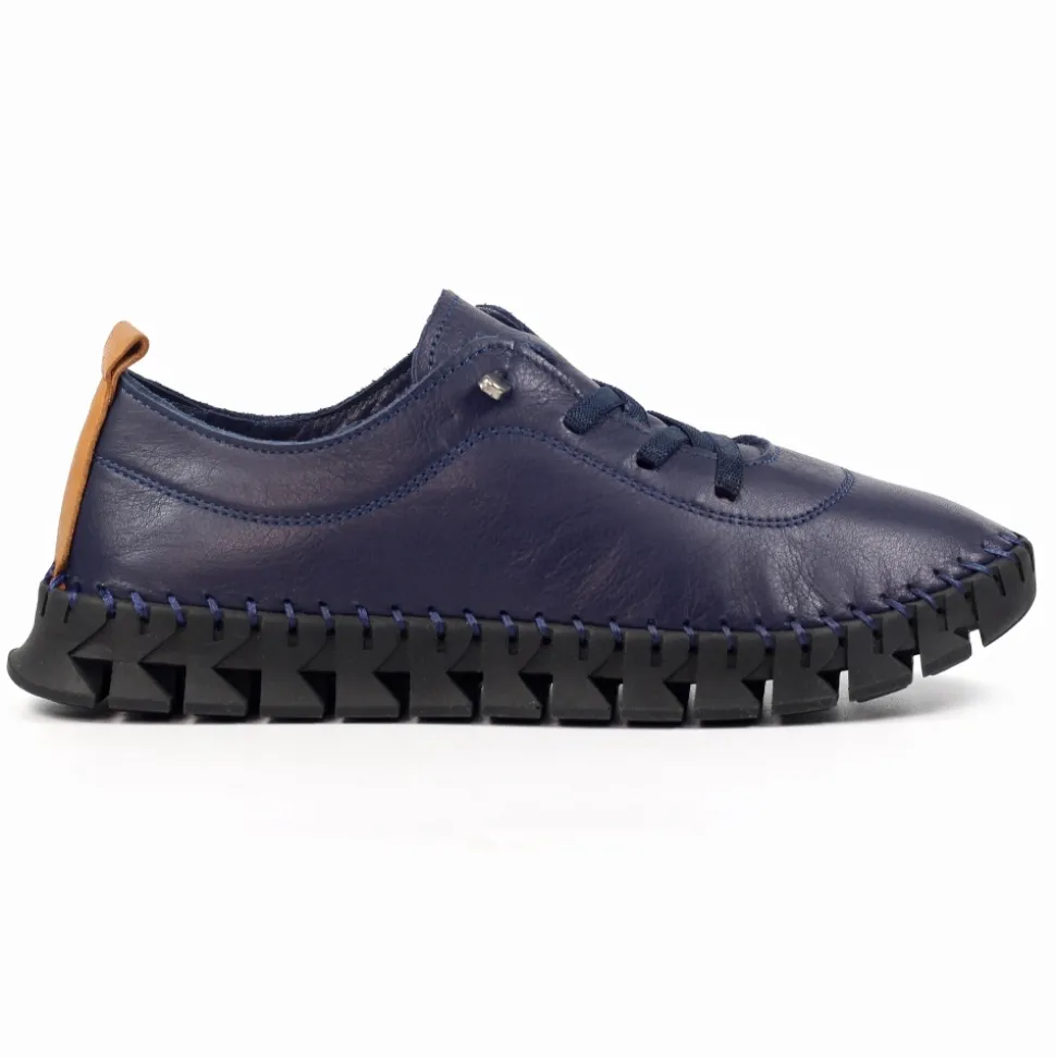 Lunar Shoes Sportschuhe | Halbschuhe*St Austell Plimsoll aus marineblauem und schwarzem Leder