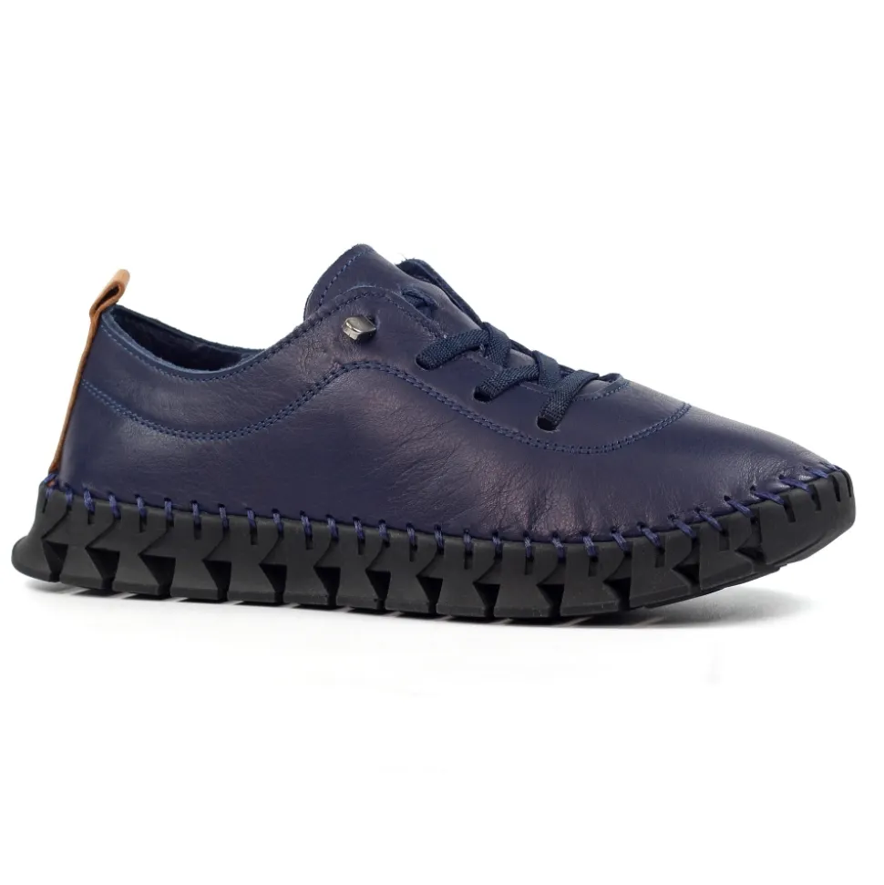 Lunar Shoes Sportschuhe | Halbschuhe*St Austell Plimsoll aus marineblauem und schwarzem Leder