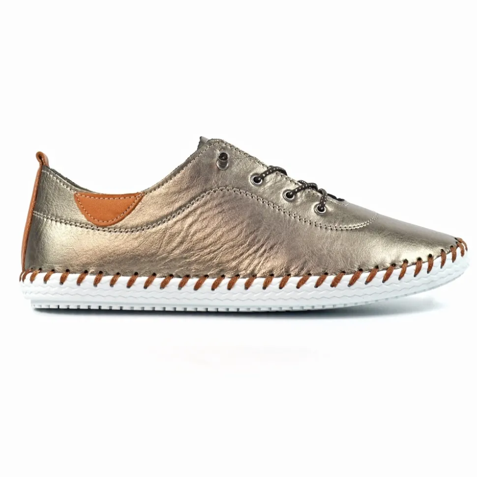 Lunar Shoes Sportschuhe | Halbschuhe*St. Ives Dunkelgoldener Leder-Plimsoll