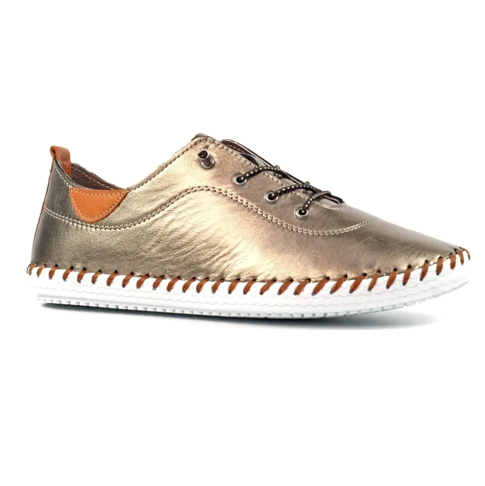 Lunar Shoes Sportschuhe | Halbschuhe*St. Ives Dunkelgoldener Leder-Plimsoll