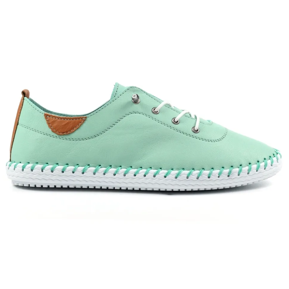 Lunar Shoes Sportschuhe | Halbschuhe*St. Ives Mintfarbene Leder-Plimsolls