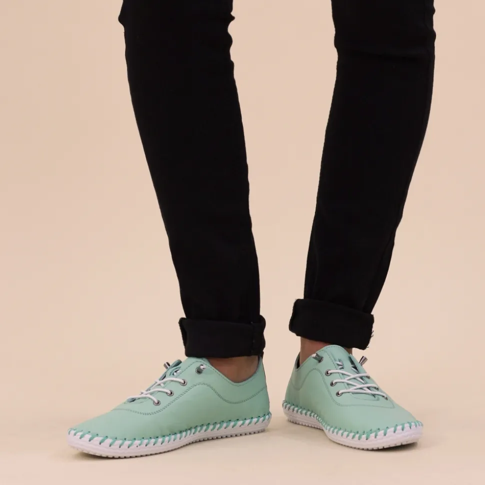 Lunar Shoes Sportschuhe | Halbschuhe*St. Ives Mintfarbene Leder-Plimsolls