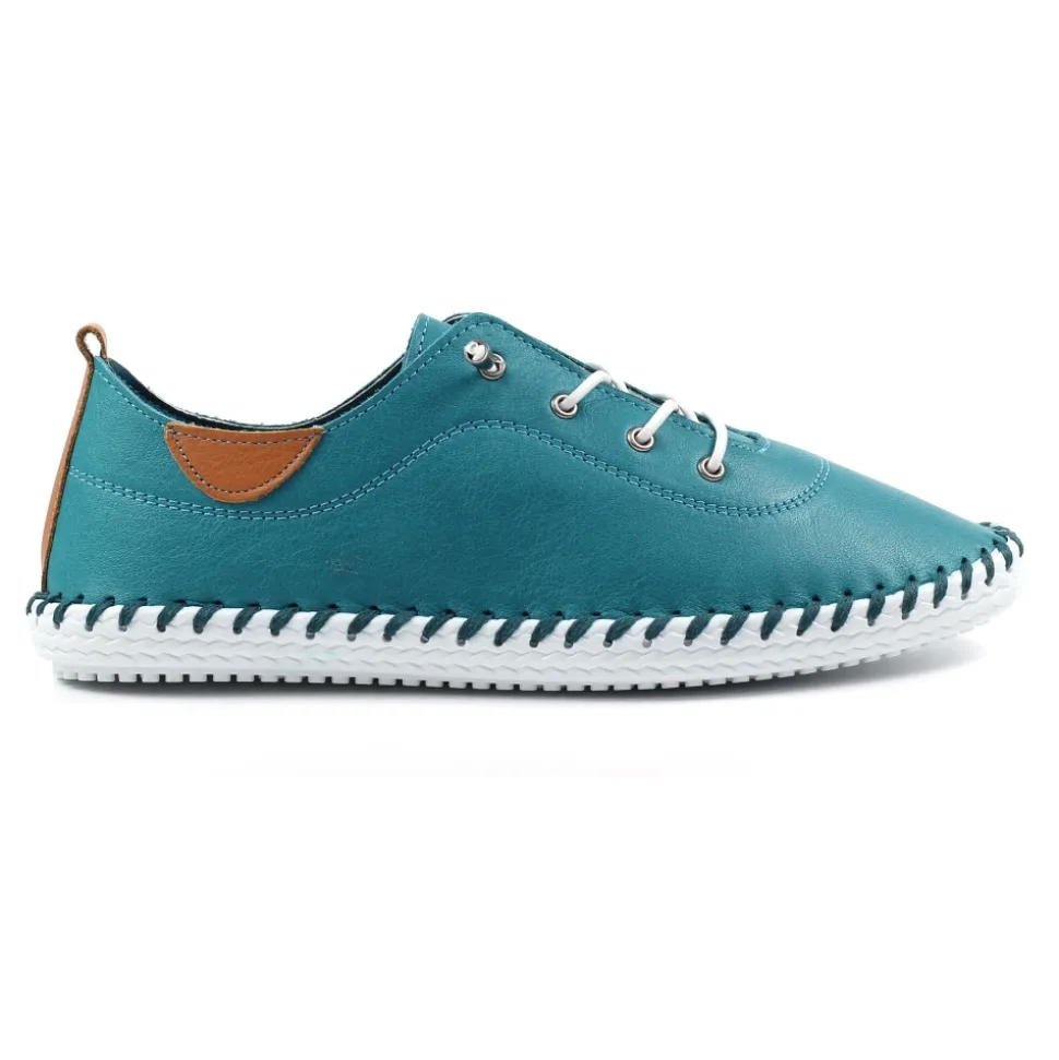 Lunar Shoes Sportschuhe | Halbschuhe*St. Ives Plimsoll aus blaugrünem Leder