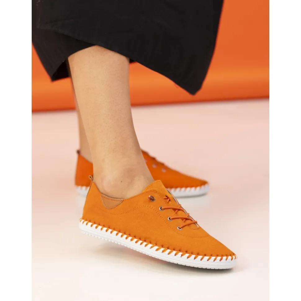 Lunar Shoes Halbschuhe | Flache Schuhe*St. Lawrence Orangefarbener Leder-Plimsoll